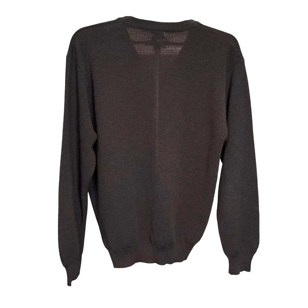 Brioni Mens XL V-Neck Sweater Chocolate Brown Wool Cashmere Made in Italy Luxury